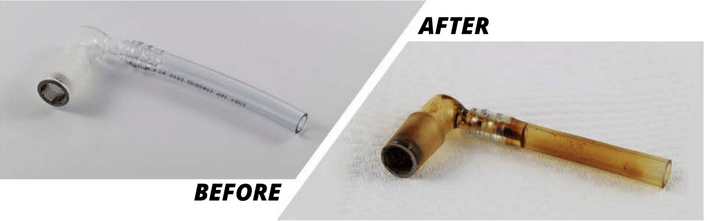 Before and After Cleaning of the Adapter Whip 